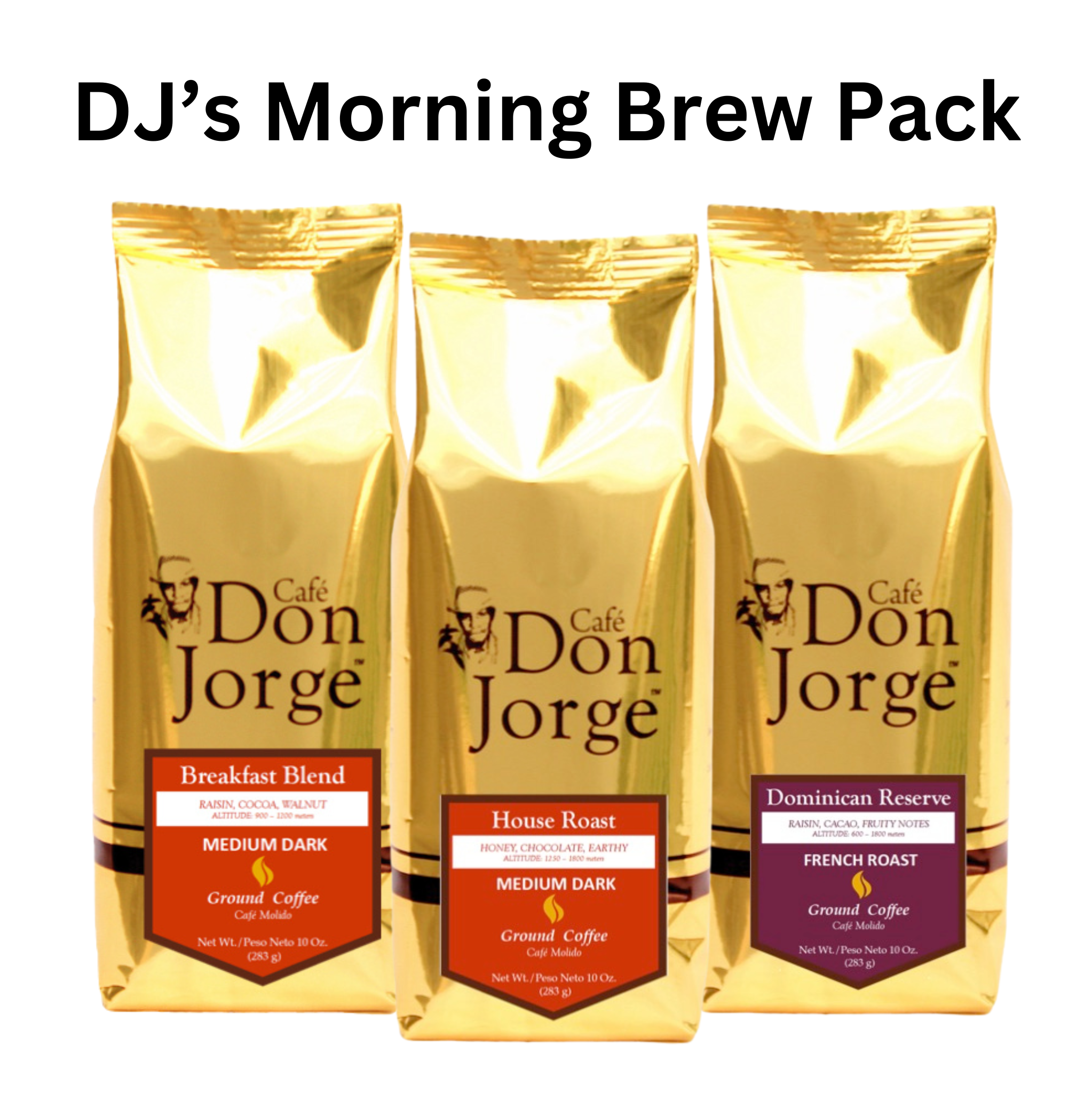 DJ's Morning Brew Pack | 3 - 8 oz. Ground Coffee Bags